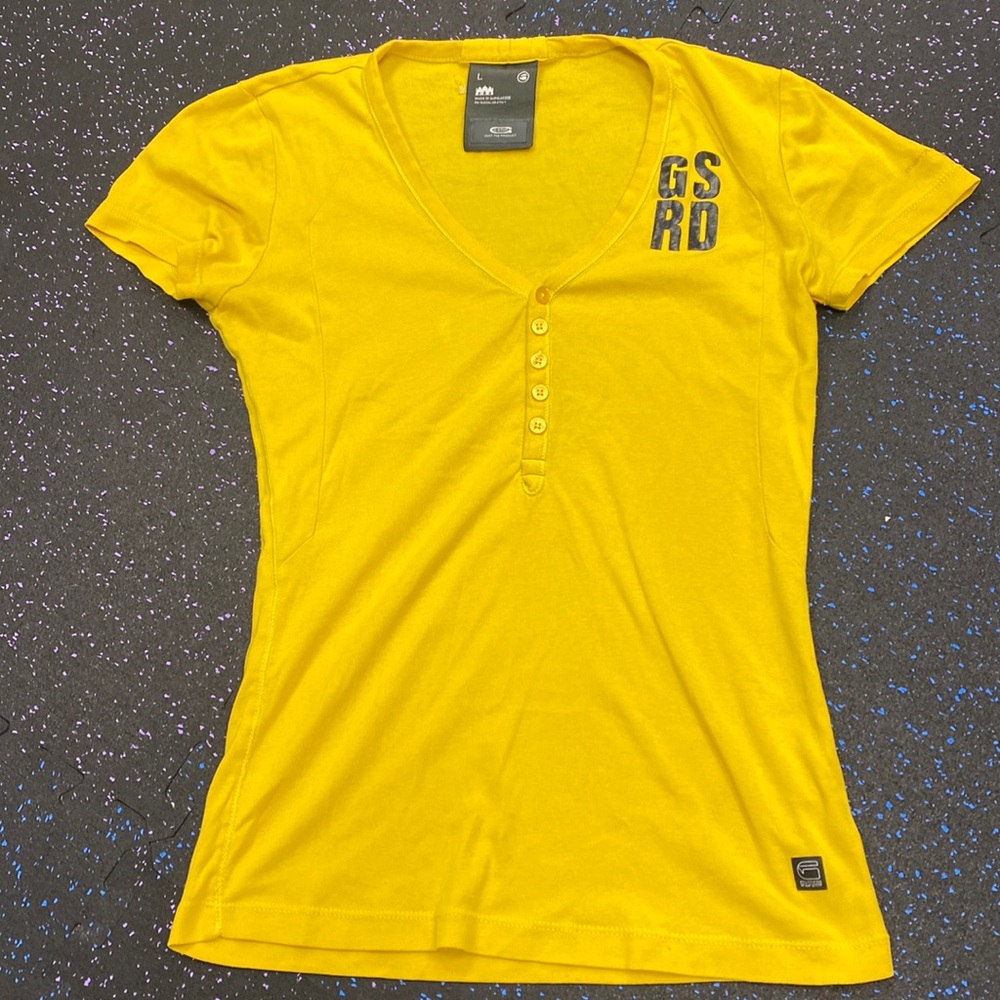 G-star raw 330i yellow t-shirt size L